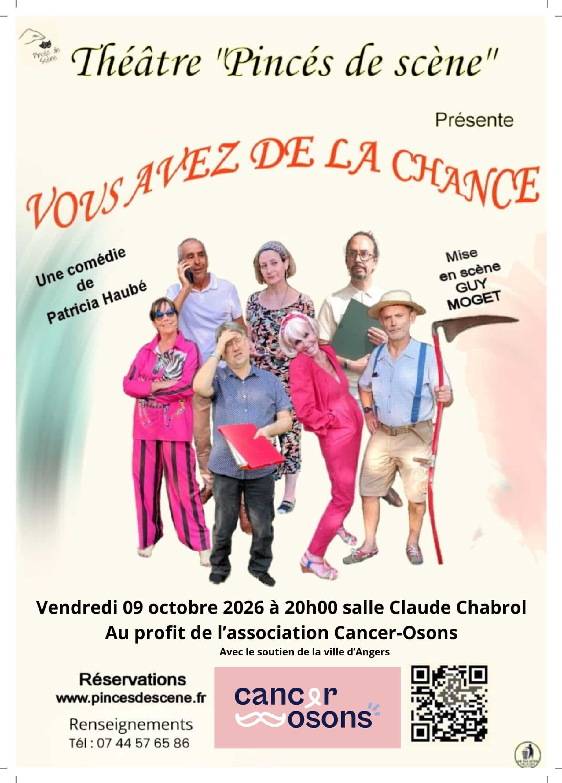 Soirée Théatre avec la troupe « Pincés de scène » salle Chabrol à Angers
